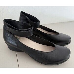 Loints of Holland Sydney Shoes Women Size EU 41 Black Leather Wedge Mary Jane